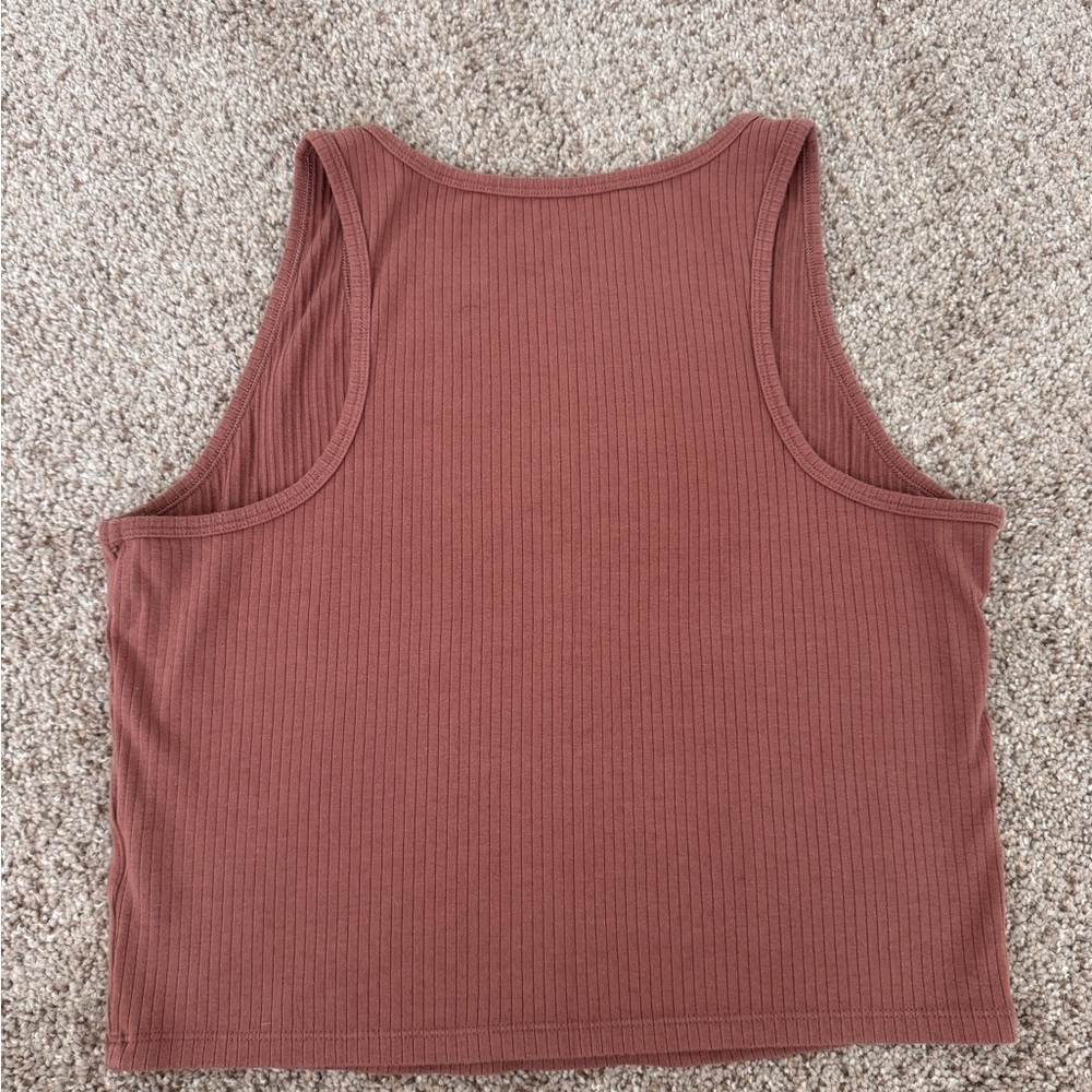 DSG Pink Ribbed Crop Tank - Picture 3 of 3